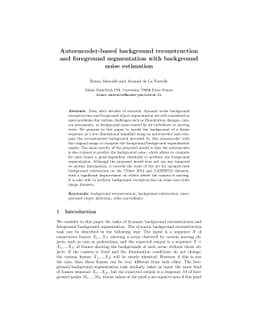 Autoencoder-based background reconstruction and foreground segmentation
  with background noise estimation