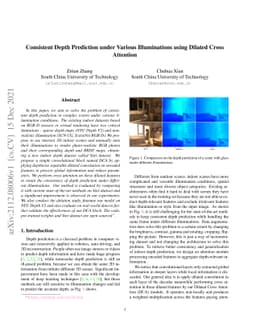 Consistent Depth Prediction under Various Illuminations using Dilated
  Cross Attention