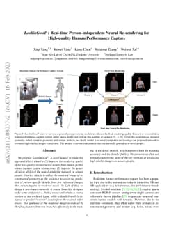 LookinGood^π: Real-time Person-independent Neural Re-rendering for
  High-quality Human Performance Capture