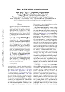 Faster Nearest Neighbor Machine Translation