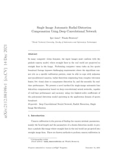 Single Image Automatic Radial Distortion Compensation Using Deep
  Convolutional Network
