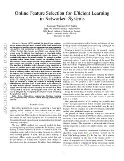 Online Feature Selection for Efficient Learning in Networked Systems