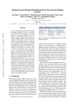 Database Search Results Disambiguation for Task-Oriented Dialog Systems