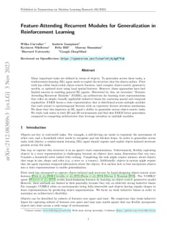 Feature-Attending Recurrent Modules for Generalization in Reinforcement
  Learning