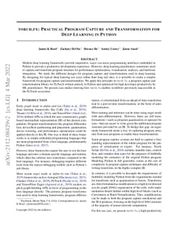 Torch.fx: Practical Program Capture and Transformation for Deep Learning
  in Python