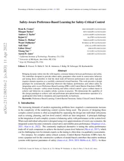 Safety-Aware Preference-Based Learning for Safety-Critical Control