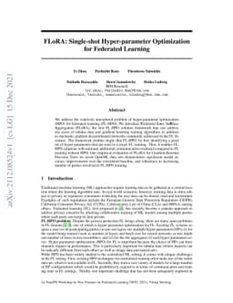 FLoRA: Single-shot Hyper-parameter Optimization for Federated Learning