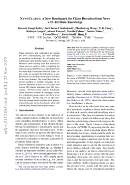 NewsClaims: A New Benchmark for Claim Detection from News with Attribute
  Knowledge