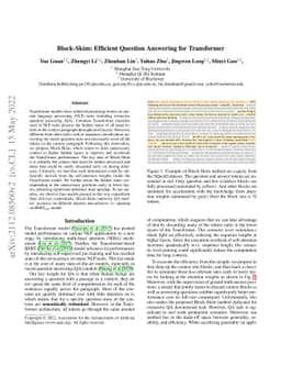 Block-Skim: Efficient Question Answering for Transformer