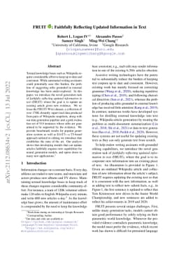 FRUIT: Faithfully Reflecting Updated Information in Text