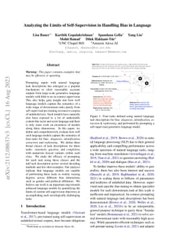 Analyzing the Limits of Self-Supervision in Handling Bias in Language