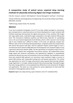 A comparative study of paired versus unpaired deep learning methods for
  physically enhancing digital rock image resolution