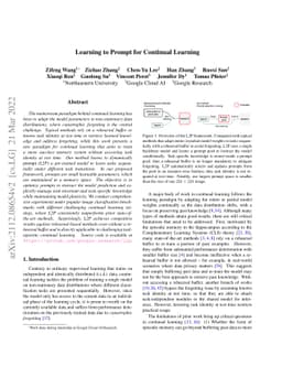 Learning to Prompt for Continual Learning