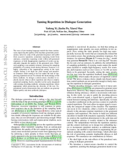 Taming Repetition in Dialogue Generation