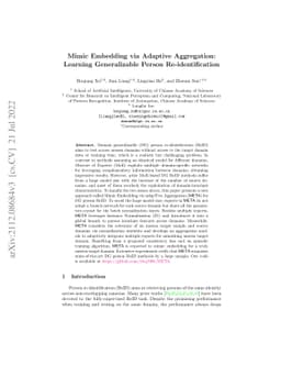 Mimic Embedding via Adaptive Aggregation: Learning Generalizable Person
  Re-identification