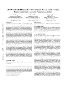 GIMIRec: Global Interaction Information Aware Multi-Interest Framework
  for Sequential Recommendation