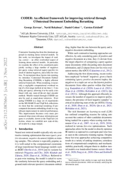 CODER: An efficient framework for improving retrieval through COntextual
  Document Embedding Reranking
