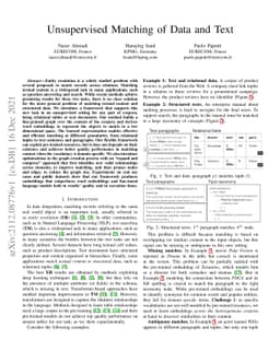 Unsupervised Matching of Data and Text