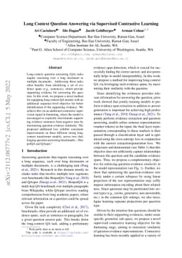 Long Context Question Answering via Supervised Contrastive Learning