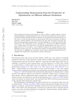 Understanding Memorization from the Perspective of Optimization via
  Efficient Influence Estimation