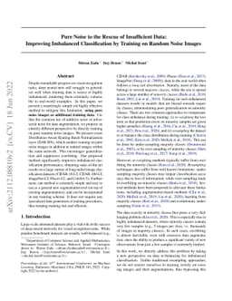 Pure Noise to the Rescue of Insufficient Data: Improving Imbalanced
  Classification by Training on Random Noise Images