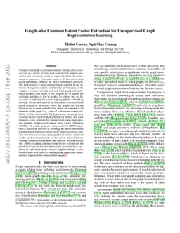Graph-wise Common Latent Factor Extraction for Unsupervised Graph
  Representation Learning