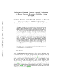 Imbalanced Sample Generation and Evaluation for Power System Transient
  Stability Using CTGAN