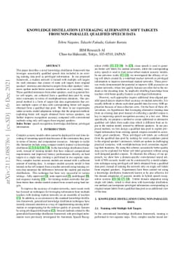 Knowledge Distillation Leveraging Alternative Soft Targets from
  Non-Parallel Qualified Speech Data