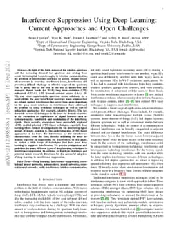 Interference Suppression Using Deep Learning: Current Approaches and
  Open Challenges