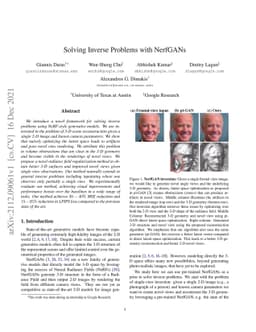 Solving Inverse Problems with NerfGANs
