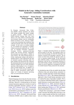 Models in the Loop: Aiding Crowdworkers with Generative Annotation
  Assistants