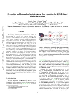 Decoupling and Recoupling Spatiotemporal Representation for RGB-D-based
  Motion Recognition