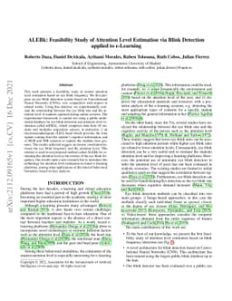 ALEBk: Feasibility Study of Attention Level Estimation via Blink
  Detection applied to e-Learning