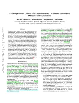 Learning Bounded Context-Free-Grammar via LSTM and the
  Transformer:Difference and Explanations