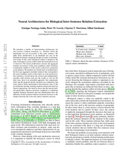 Neural Architectures for Biological Inter-Sentence Relation Extraction