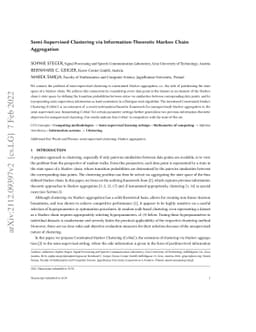 Semi-Supervised Clustering via Information-Theoretic Markov Chain
  Aggregation