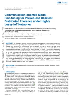 Communication-oriented Model Fine-tuning for Packet-loss Resilient
  Distributed Inference under Highly Lossy IoT Networks