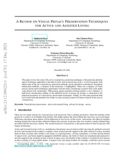 A Review on Visual Privacy Preservation Techniques for Active and
  Assisted Living