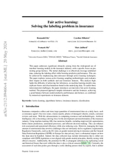Fair Active Learning: Solving the Labeling Problem in Insurance