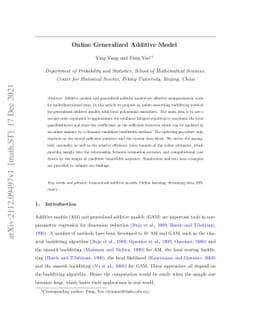 Online Generalized Additive Model