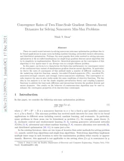 Convergence Rates of Two-Time-Scale Gradient Descent-Ascent Dynamics for
  Solving Nonconvex Min-Max Problems