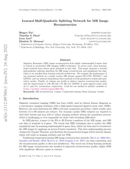Learned Half-Quadratic Splitting Network for MR Image Reconstruction