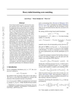 Heavy-tailed denoising score matching