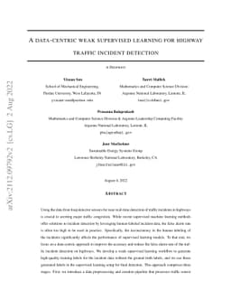 A data-centric weak supervised learning for highway traffic incident
  detection
