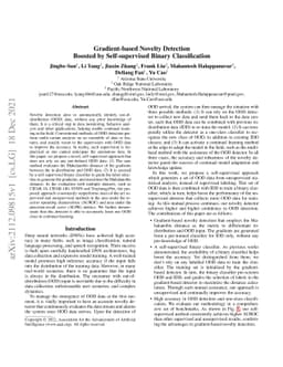 Gradient-based Novelty Detection Boosted by Self-supervised Binary
  Classification