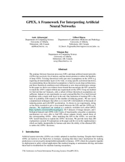 GPEX, A Framework For Interpreting Artificial Neural Networks
