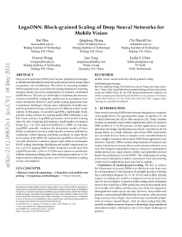 LegoDNN: Block-grained Scaling of Deep Neural Networks for Mobile Vision