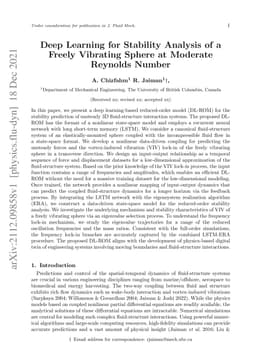 Deep Learning for Stability Analysis of a Freely Vibrating Sphere at
  Moderate Reynolds Number