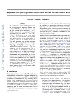 Improved No-Regret Algorithms for Stochastic Shortest Path with Linear
  MDP