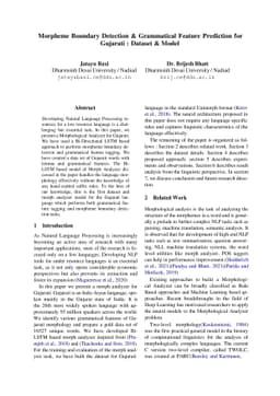 Morpheme Boundary Detection & Grammatical Feature Prediction for
  Gujarati : Dataset & Model